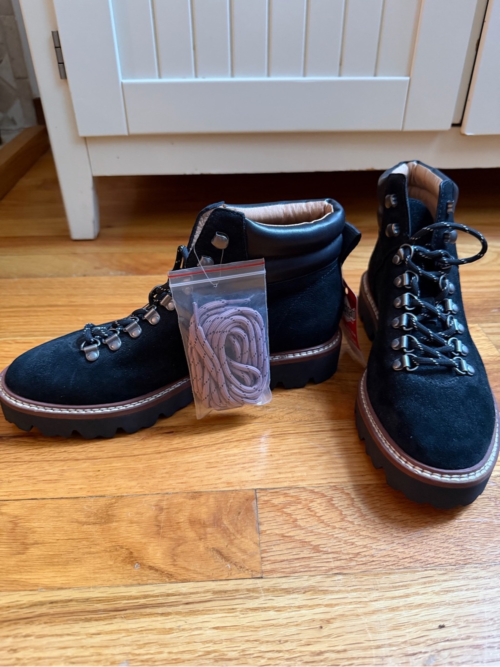 NWT Madewell Black Suede Lace-Up Boots